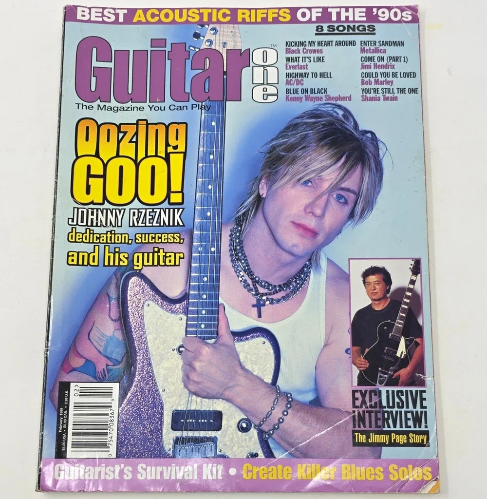 Guitar One Magazine Feb 1999 Issue #2 Johnny Rzeznik Jimmy Page Goo Goo Dolls